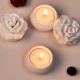 2 Pieces Modern White Flower Ceramic Tea Light Holder for DÃ©cor